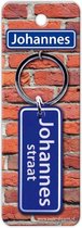 Paper Dreams Sleutelhanger Straatnaam Johannes 9 Cm Staal Blauw