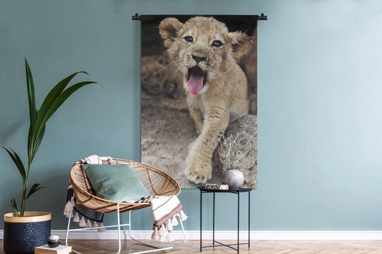 Tapisserie Lions - Cub Tapisserie coton 90x135 cm - Tapisserie avec photo