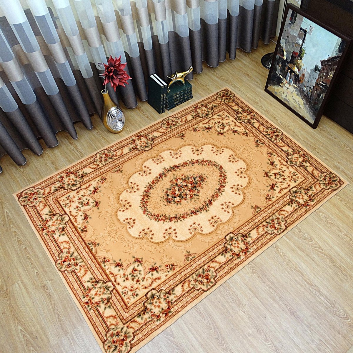 Tapiso Yesemek Vloerkleed Beige Perzisch Oosters Tapijt Maat- 140x190