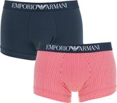 Emporio Armani stripe trunk 2P roze & blauw - L