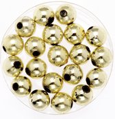 120x bijoux faisant briller des perles déco en or de 10 mm - Perles en plastique pour bracelets / colliers