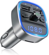 bluetooth transmitter - Bn Bluetooth FM-zender - auto-radio-adapter - autolader met 2 USB-poorten en handsfree - met blauw omgevingslicht - ondersteunt TF-kaart en USB-stick (zwart