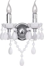 LED Wandlamp - Wandverlichting - Trinon Lucy - E14 Fitting - Rond - Mat Wit - Aluminium