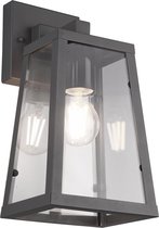 LED Tuinverlichting - Tuinlamp - Trinon Aknaky - Wand - E27 Fitting - Mat Zwart - Aluminium