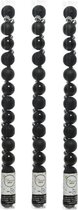 42x stuks kleine kunststof kerstballen zwart 3 cm - glans/mat/glitter - Kerstversiering