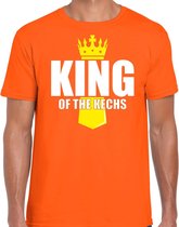 Koningsdag t-shirt King of the Kechs met kroontje oranje - heren - Kingsday outfit / kleding / shirt M