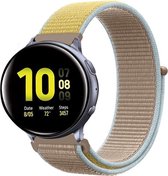 Nylon Smartwatch bandje - Geschikt voor  Samsung Galaxy Watch Active nylon band - camel - Strap-it Horlogeband / Polsband / Armband
