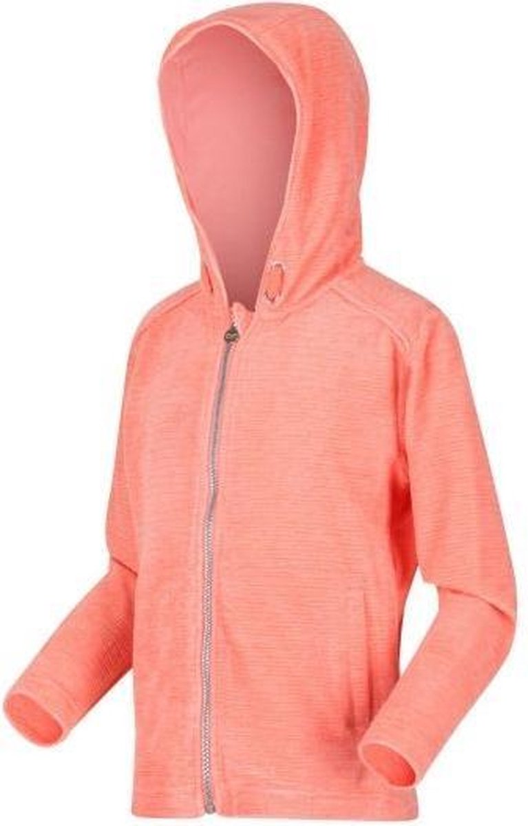 Regatta Harlem Fleece Met Hele Rits Met Capuchon En Zakken Voor Kinderen Koraaloranje