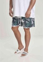 Urban Classics Zwemshorts -L- Palm Wit/Groen