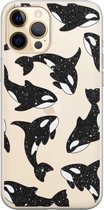 iPhone 12 Pro hoesje - Orka - Soft Case Telefoonhoesje - Print - Transparant