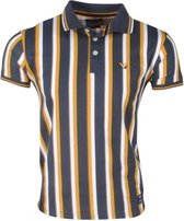 MZ72 - Heren Polo - Polygo - Gestreept - Mosterd Navy Wit