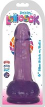 6 Inch Slim Stick with Balls Grape Ice - Purple - Realistic Dildos