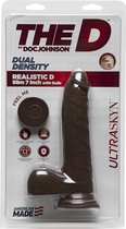 The D - Realistic 7 Inch Slim W/Balls - Chocolate - Realistic Dildos