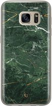 Samsung Galaxy S7 siliconen hoesje - Marble jade green - Soft Case Telefoonhoesje - Groen - Marmer