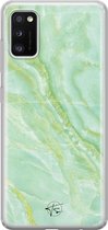 Samsung Galaxy A41 siliconen hoesje - Marmer Limegroen - Soft Case Telefoonhoesje - Groen - Marmer