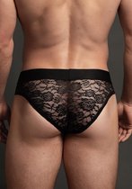 Lace Brief - Black - S/M - Lingerie For Him - Brief