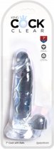 King Cock Clear 7" Cock with Balls - Realistic Dildos - Strap On Dildos