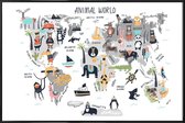 JUNIQE - Poster in kunststof lijst Animal Kingdom -60x90 /Kleurrijk