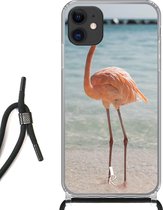 iPhone 11 hoesje met koord - Flamingo