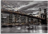 Schilderij Steden Brooklyn Bridge 100x140 cm Hout - Reinders