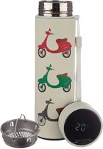 Thermosfles RVS 500ml met thermometer - Vespa scooters