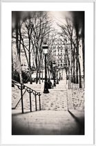 JUNIQE - Poster met kunststof lijst Montmartre, Paris -13x18 /Grijs &