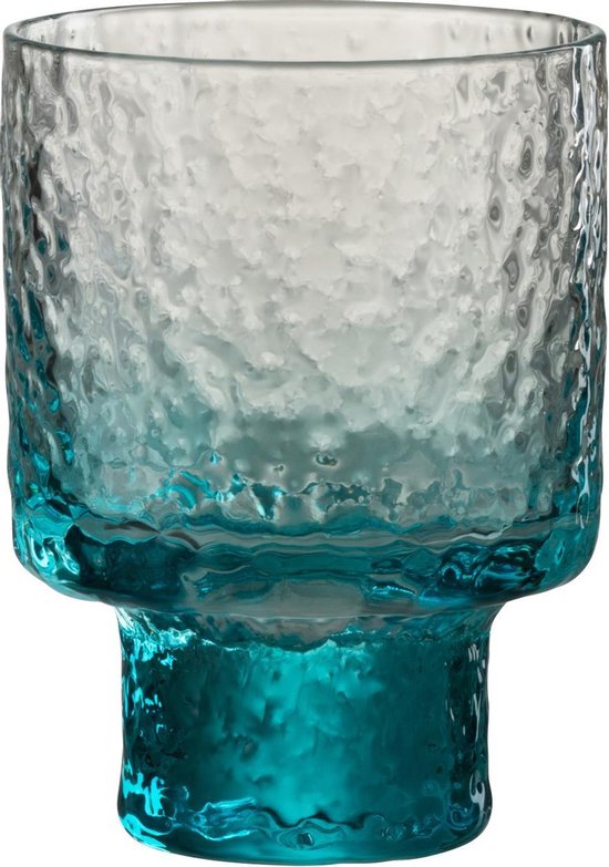 J-Line Oneffen glas - likeurglas - blauw - 6 stuks - woonaccessoires