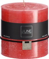 J-Line cilinderkaars - rood - 75U - 6 stuks