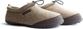 Travelin' Back-Home Dames Sloffen - Wollen Pantoffels - Rubberen zool - Beige/Zand - Maat 37