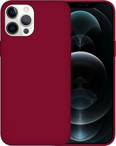 iPhone 12 Pro Max Case Hoesje Siliconen Back Cover - Apple iPhone 12 Pro Max - Bordeaux Rood