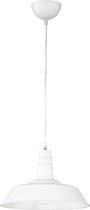 LED Hanglamp - Hangverlichting - Torna Wulo - E27 Fitting - Rond - Mat Wit - Aluminium