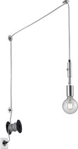 LED Hanglamp - Hangverlichting - Torna Stoluno - E27 Fitting - Rond - Mat Nikkel - Aluminium