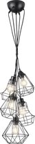 LED Hanglamp - Hangverlichting - Torna Meke - E27 Fitting - Rond - Mat Zwart - Aluminium
