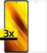 Screenprotector Geschikt voor Poco X3 Screenprotector Beschermglas Gehard Glas - Screenprotector Geschikt voor Xiaomi Poco M3 Pro Screenprotector Glas - 3 Stuks