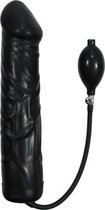 Black Giant Latex Opblaasbare Dildo - Dildo - Dildo Normaal - Zwart - Discreet verpakt en bezorgd