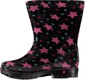 Xq Footwear Regenlaarzen Meisjes Led Rubber Zwart/roze Maat 31