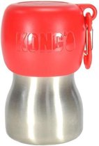 Kong H2O4K9 drinkfles - RVS waterfles voor honden met afneembare drinkbak – Voor onderweg - Zwart, rood, oranje, groen, geel, blauw - 0,28 liter / 0,75 liter - Kleur: Rood, Maat: Small