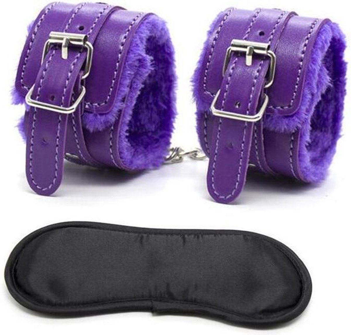 Erotisch leer sm bondage, oogmasker met handboeien blinddoek, vrouwen speelgoed voor volwassenen spelletjes [paarse set]