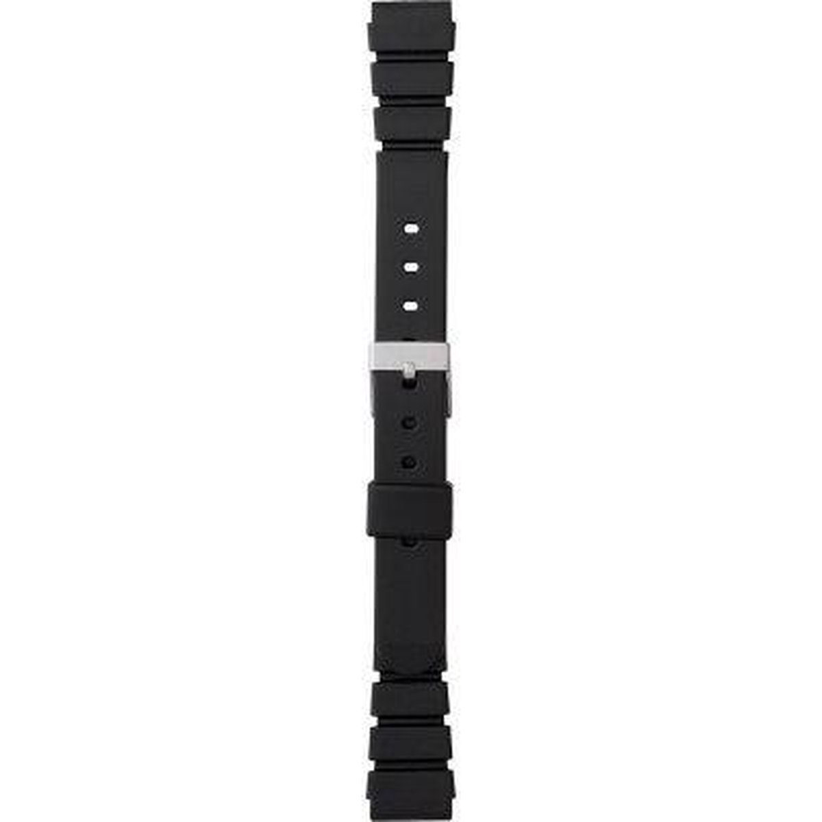 Morellato Horlogebandje - Morellato horlogeband Tipo Seiko - Silicone - Zwart - bandbreedte 19.00 mm