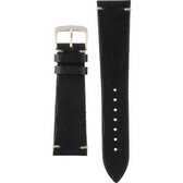 Morellato Horlogebandje - Morellato horlogeband X5278 Vintage - leer - Zwart - bandbreedte 22.00 mm