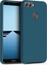kwmobile telefoonhoesje voor Huawei Enjoy 7S / P Smart (2017) - Hoesje met siliconen coating - Smartphone case in mat petrol