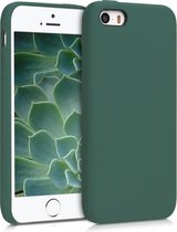 kwmobile telefoonhoesje voor Apple iPhone SE (1.Gen 2016) / 5 / 5S - Hoesje met siliconen coating - Smartphone case in dennengroen