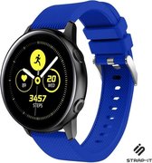 Siliconen Smartwatch bandje - Geschikt voor  Samsung Galaxy Watch Active / Active 2 siliconen bandje - blauw - Strap-it Horlogeband / Polsband / Armband