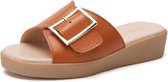 Casual Simple Antislip Slijtvaste Strandgesp Slippers met vierkante gesp voor Dames (Kleur: Oranje Maat: 40)