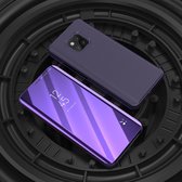 Mirror Clear View Horizontale Flip PU Smart Leather Case voor Huawei Mate 20 Pro, met houder (paars)