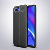 Litchi Texture TPU schokbestendige hoes voor OPPO K1 (zwart)