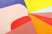 Schilderij - abstract - kleurrijke vormen - Collectie Funky - Dibond wit - 148x98cm