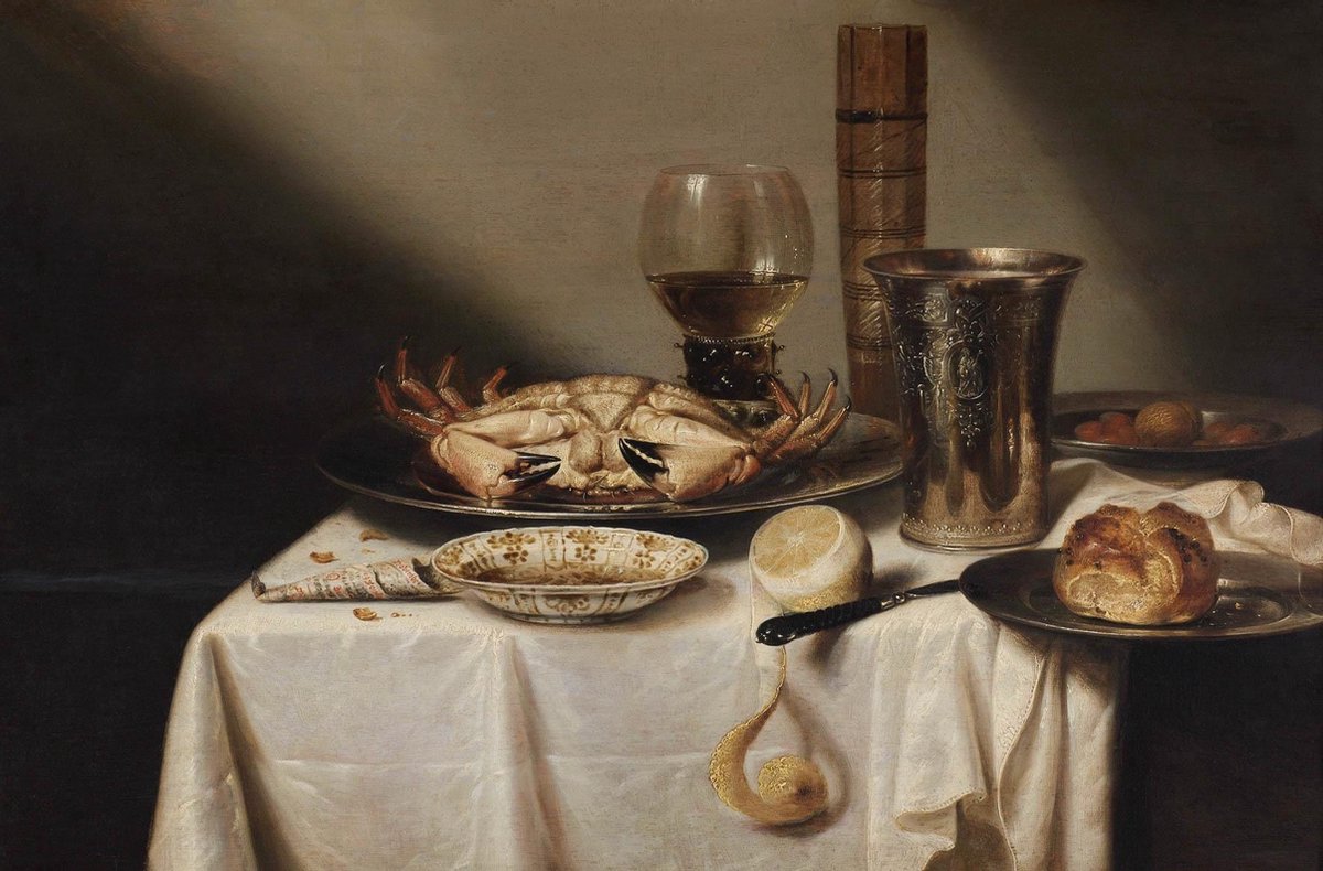 Schilderij - stilleven tafereel - Collectie dutch masters - Dibond wit - 148x98cm