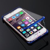 Ultradunne hoekige frame magnetische absorptie dubbelzijdig gehard glazen omhulsel voor iphone 8 (blauw)