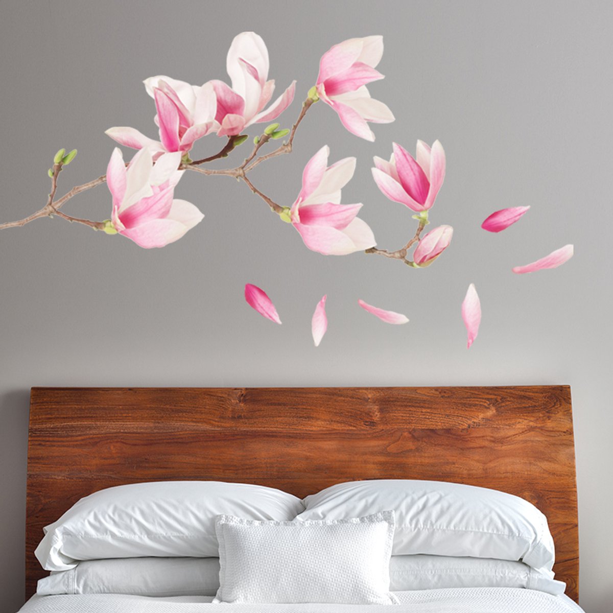 Plakkers Muursticker magnolia boom | wanddecoratie bloemen slaapkamer volwassen | Ook geschikt als deursticker of raamsticker Full color